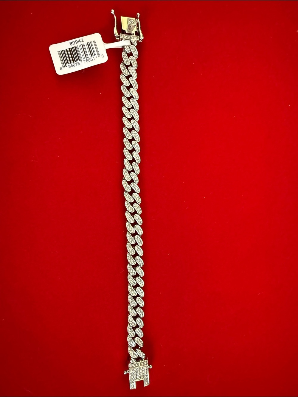 Invicta Elements Iced-Out Cuban Link Bracelet – 7” Silver Tone | New with Tags